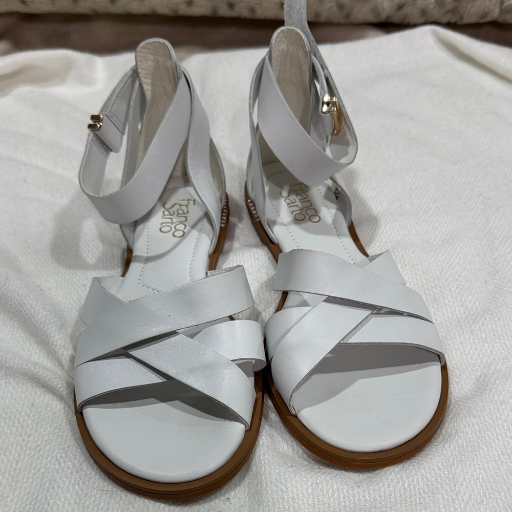 Franco Sarto White Strappy Sandals